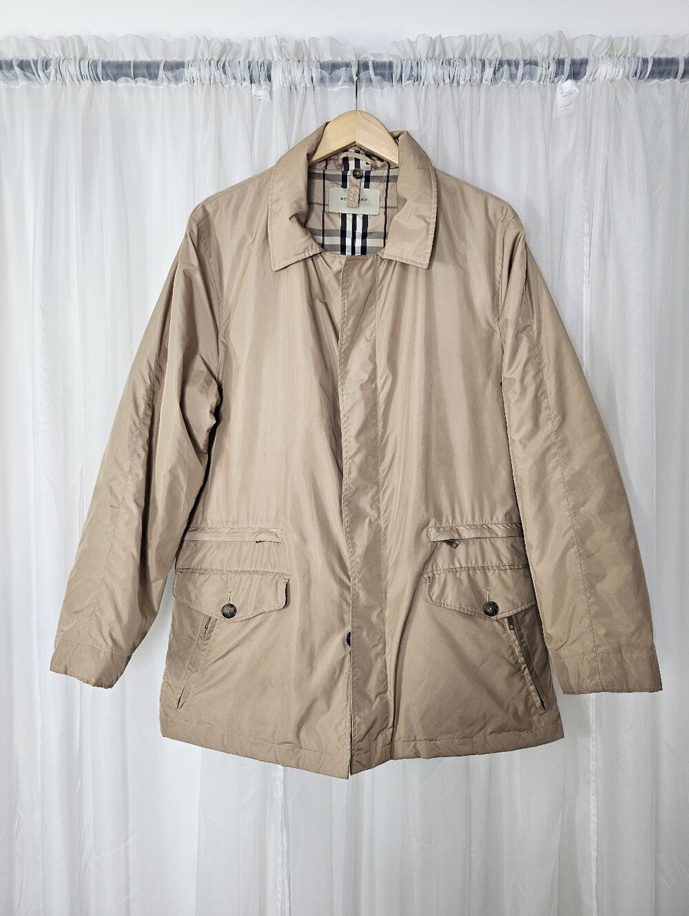 Burberry Vintage Field Jacket in Archive Beige Khaki Water-Resistant Size Medium
